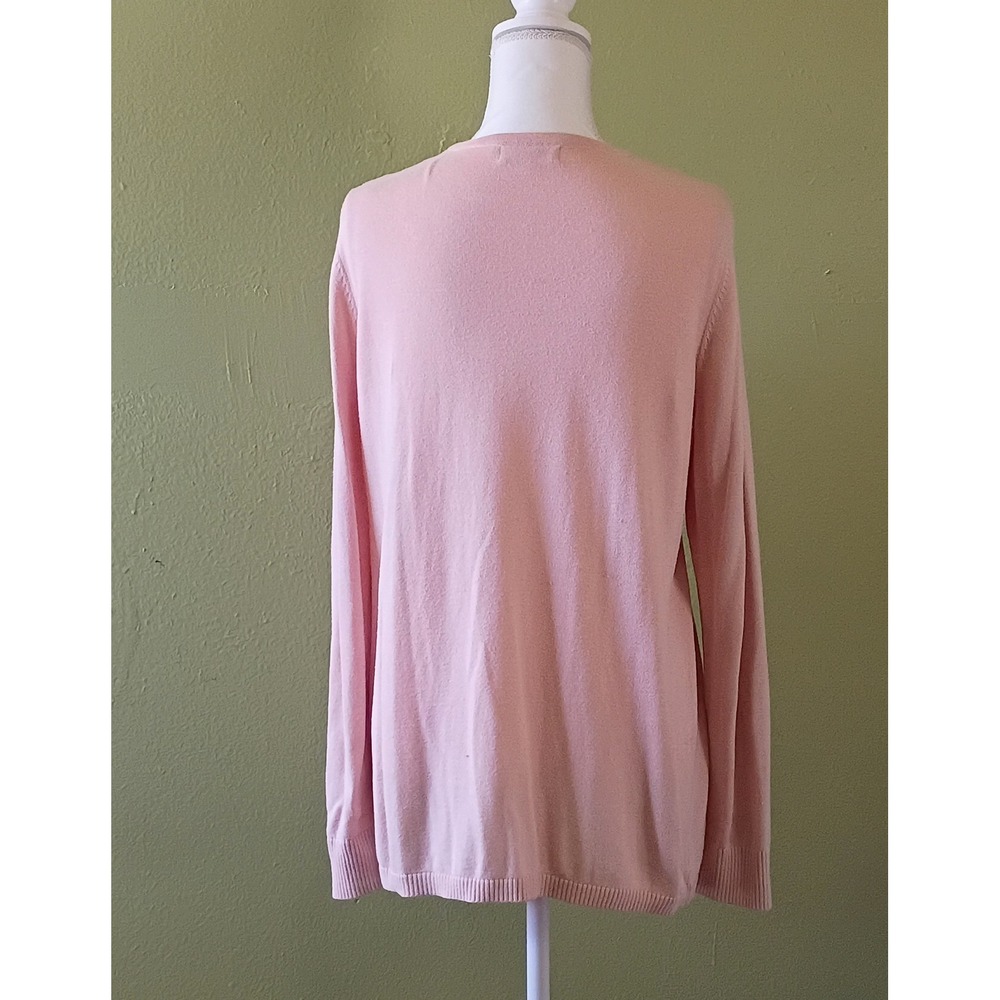 Balletcore Luxuary Soft Girl Coquette Calvin Klein Pink Cardigan Sweater Large - Picture 4 of 7